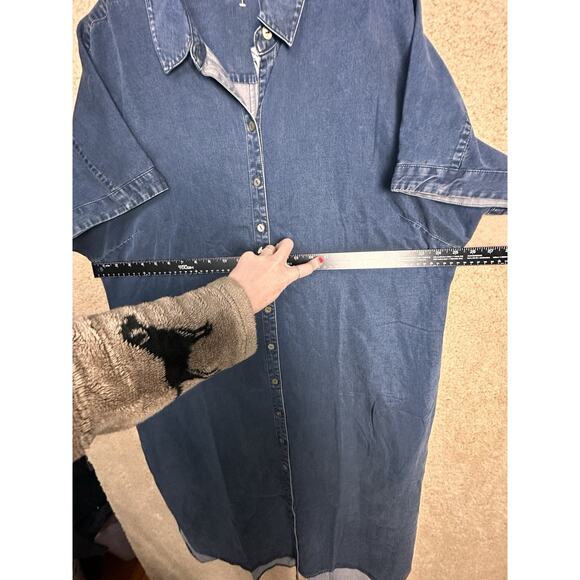 Soft Surroundings Je Veux Midi Shirt Dress Size 2X Denim Blue - Picture 14 of 16
